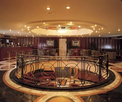 a large metal circle in the middle of a room at Jaz Celebrity Nile Cruise - Every Saturday from Luxor for 07 & 04 Nights - Every Wednesday From Aswan for 03 Nights in Luxor