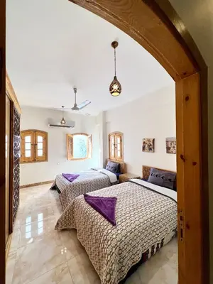 a bedroom with two beds in a room at Dar Lina Guesthouse Luxor in Luxor