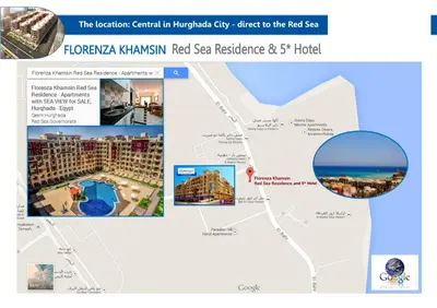 a screenshot of the horizonsearch center in happiest city direct to the hotel at Apartment G in Florenza Khamsin in Hurghada