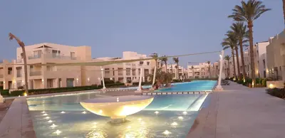 a resort with a large pool and a large building at luxury apartment at Mangroovy El Gouna in Hurghada
