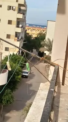 a tree limb on a street with a car at IKEA Flats in Hurghada