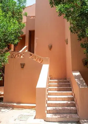a set of stairs leading up to a building at El Gouna 1 bedroom apartment in West Golf Y12 in Hurghada