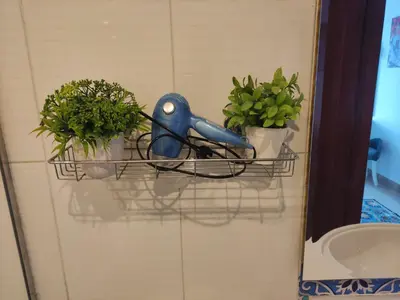 a shelf with potted plants on a wall at Full Apartment with Panoramic View of Hurghada in Hurghada