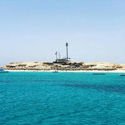 an island in the middle of a body of water at Renovated Lovely Cozy Studio in G Cribs, Elgouna in Hurghada