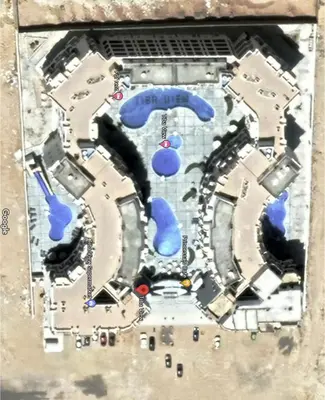 a map of a building with blue structures at Tiba View - Unit no B15 - near ElGouna in Hurghada