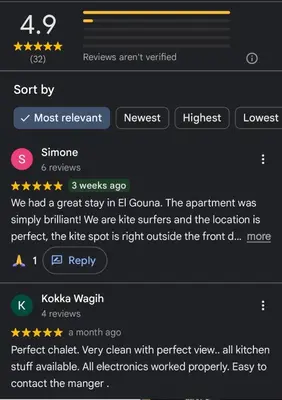 a screenshot of a cell phone with a text message at Waterside Apartments, El Gouna - 1Bd Ground Floor in El Gouna