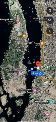 a map of a city with red and green dots at Nefertari Guest House in Aswan