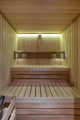 a sauna with a bench in the middle of it at Jaz Elite Regent Nile Cruise - Every Monday from Luxor for 07 & 04 Nights - Every Friday From Aswan for 03 Nights in Luxor