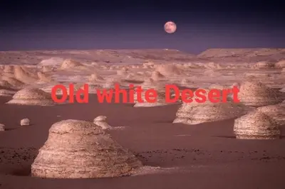 an image of an old white desert with the moon at One Love Guesthouse & Restaurant in Luxor