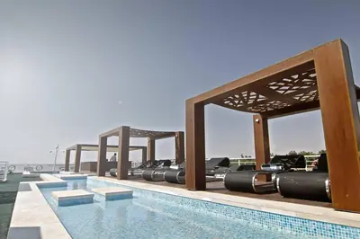 a pool with a row of inflatablelictsituresermottumerableumerableumerable at Le Fayan Nile Cruise - Every Monday from Luxor for 4 & 7 Nights, and every Friday from Aswan for 3 & 7 Nights in Luxor