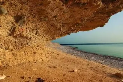 a view of the ocean from a cliff at Sun & Fun in Quseir