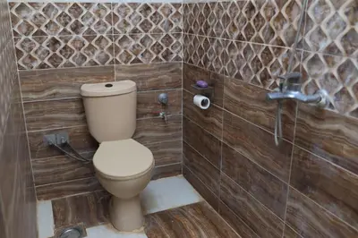 a bathroom with a toilet and a shower at Ahmed Mulatam House in Luxor