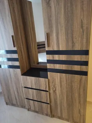 a wooden door with a mirror in a room at Central location Aqua Tropical Resort Al Gouna RD 401 in Hurghada