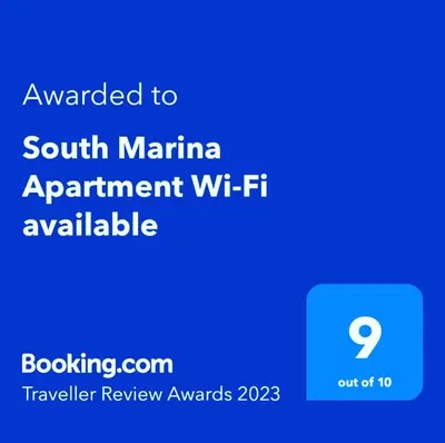 a screenshot of a phone with the words awarded to south marina apartment wrf at South Marina Apartment Wi-Fi available in Hurghada