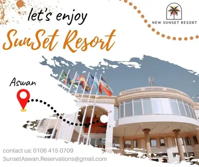 a poster for the sunset resort in australia at New Sunset Resort in Aswan