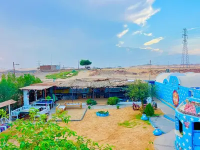 a resort in the middle of the desert at Nubian Wessy Ka Guest House in Aswan