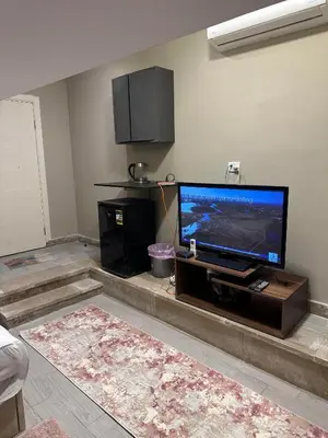 a living room with a large flat screen tv at Cheapest studio at El-Gouna - Bali compound in Hurghada