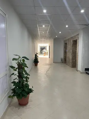 a hallway with potted plants in a building at Scandic 1 in Hurghada