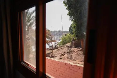 a view from a window of a construction site at Kana Kato in Aswan