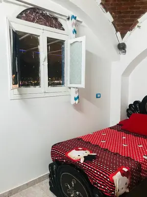 a bedroom with a bed and a window at Gamal Robob Nubian Guest House in Aswan