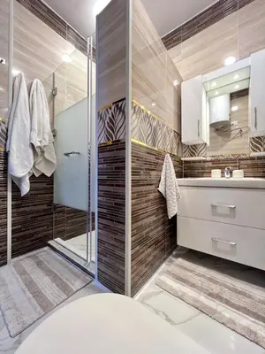 a bathroom with a shower and a sink at GRACELAND Apartment in Hurghada city centre in Hurghada