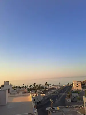 a view of the beach from the roof of a building at Sweet Home-ممنوع للمصرين Open 24 Hour in Hurghada