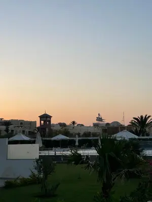 a view of the sunset from the resort at شقة احلامك علي البحر in Hurghada