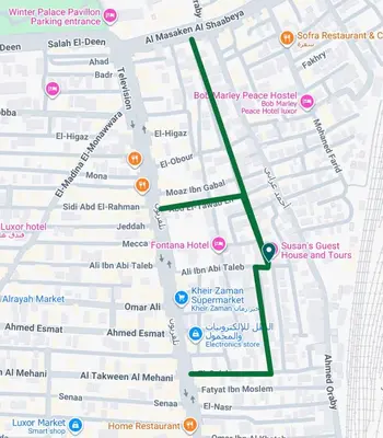 a map of where to stay in amsterdam at Susan's Guest House and Tours in Luxor