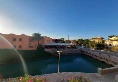 a pool of water in front of a building at Two Bedrooms at Kafr El-Gouna N14 in Hurghada