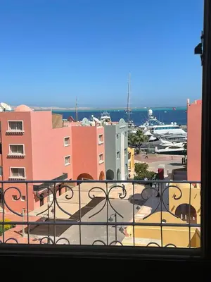 a view of a city from a balcony at Hurghada's Marina view in Hurghada